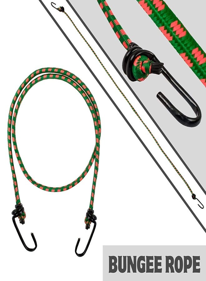 Aqbah High Strength Elastic Bungee Cord for Motocycle, Luggage Tying Rope with Hooks (Multicolour) - 6 FT Set of 4 - Image 5